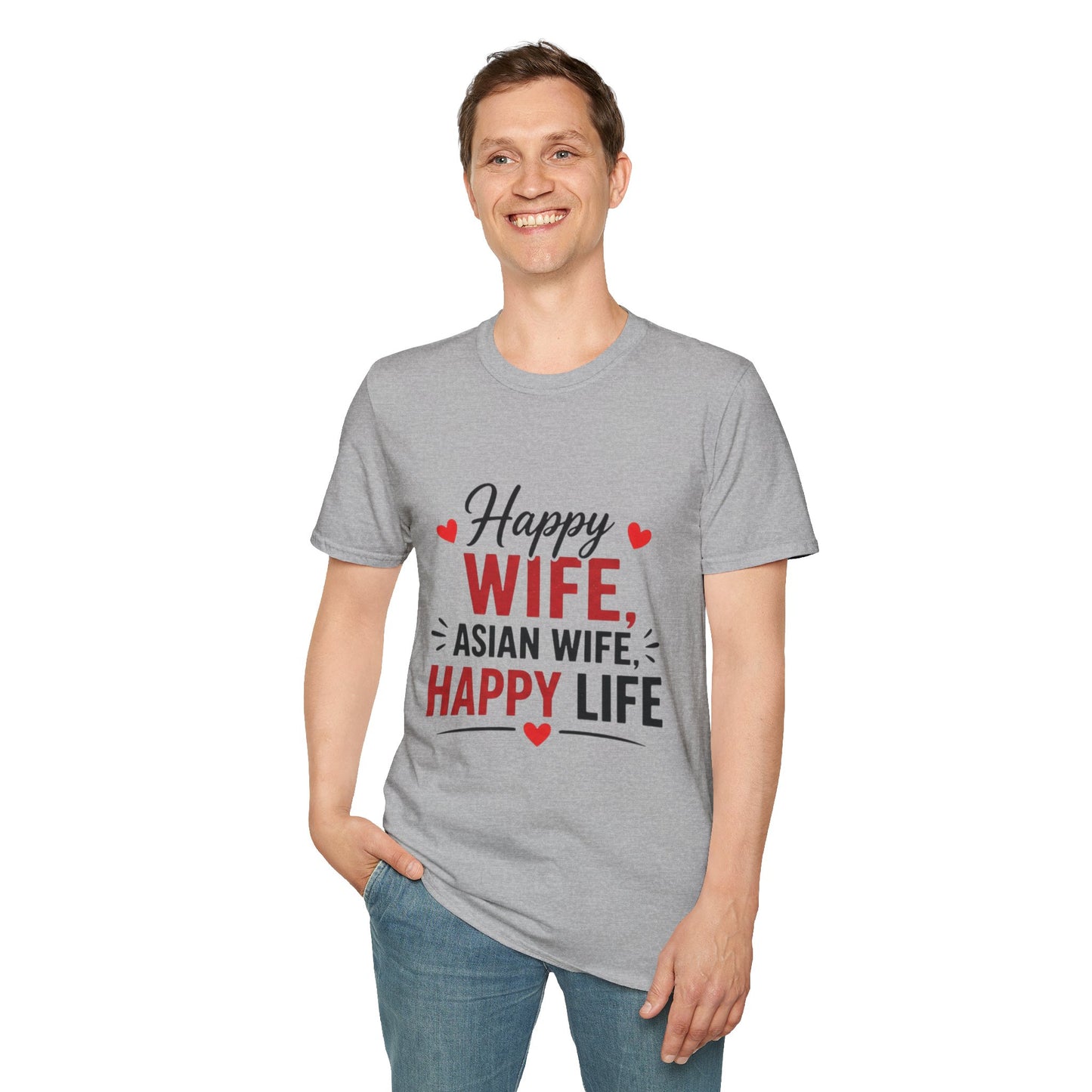 Happy Wife Asian Wife Happy Life Softstyle T-Shirt
