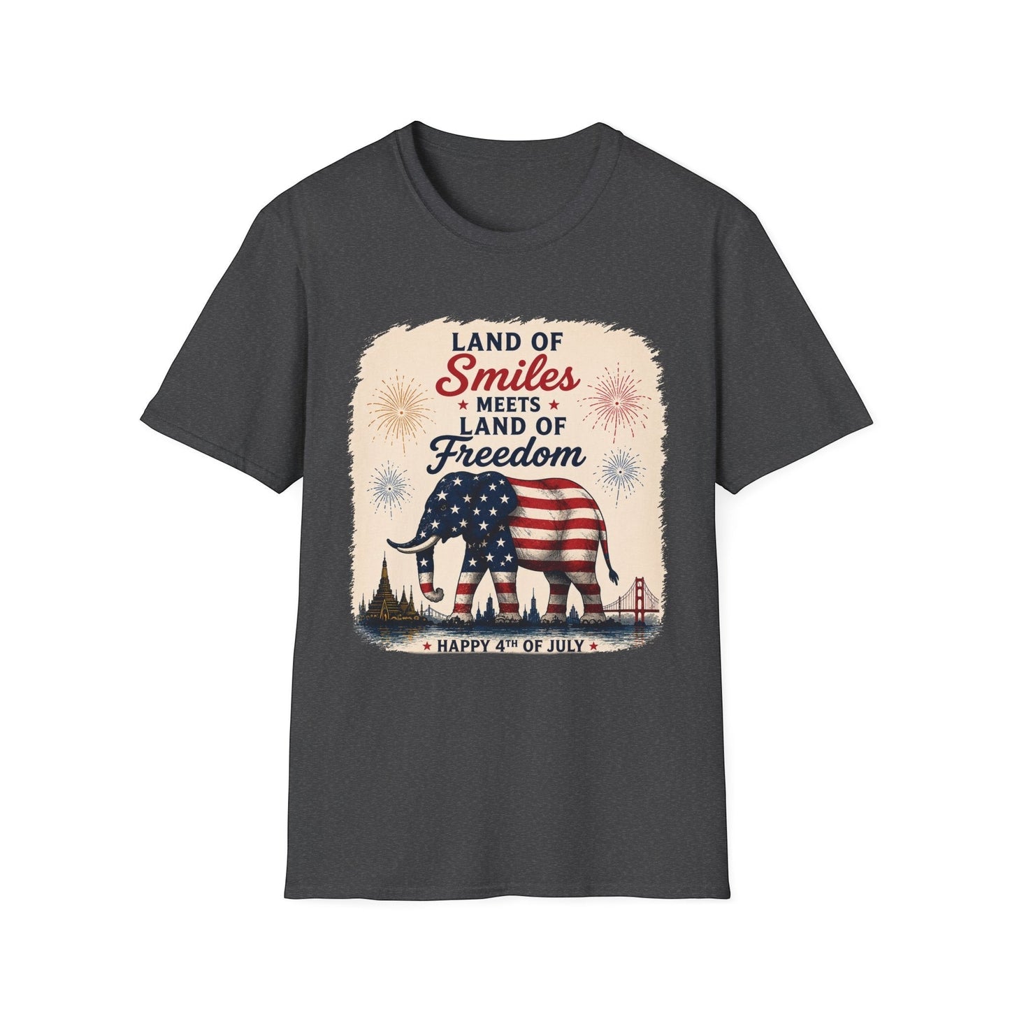 Land of Smiles Meets Land of Freedom 4th of July Unisex Tee