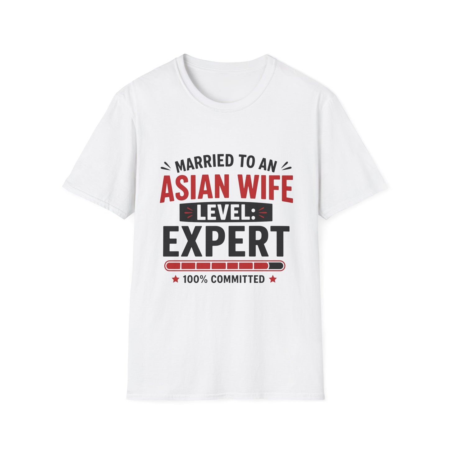 Married To Asian Wife Level: Expert 100% Committed Softstyle T-Shirt