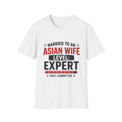 Married To Asian Wife Level: Expert 100% Committed Softstyle T-Shirt