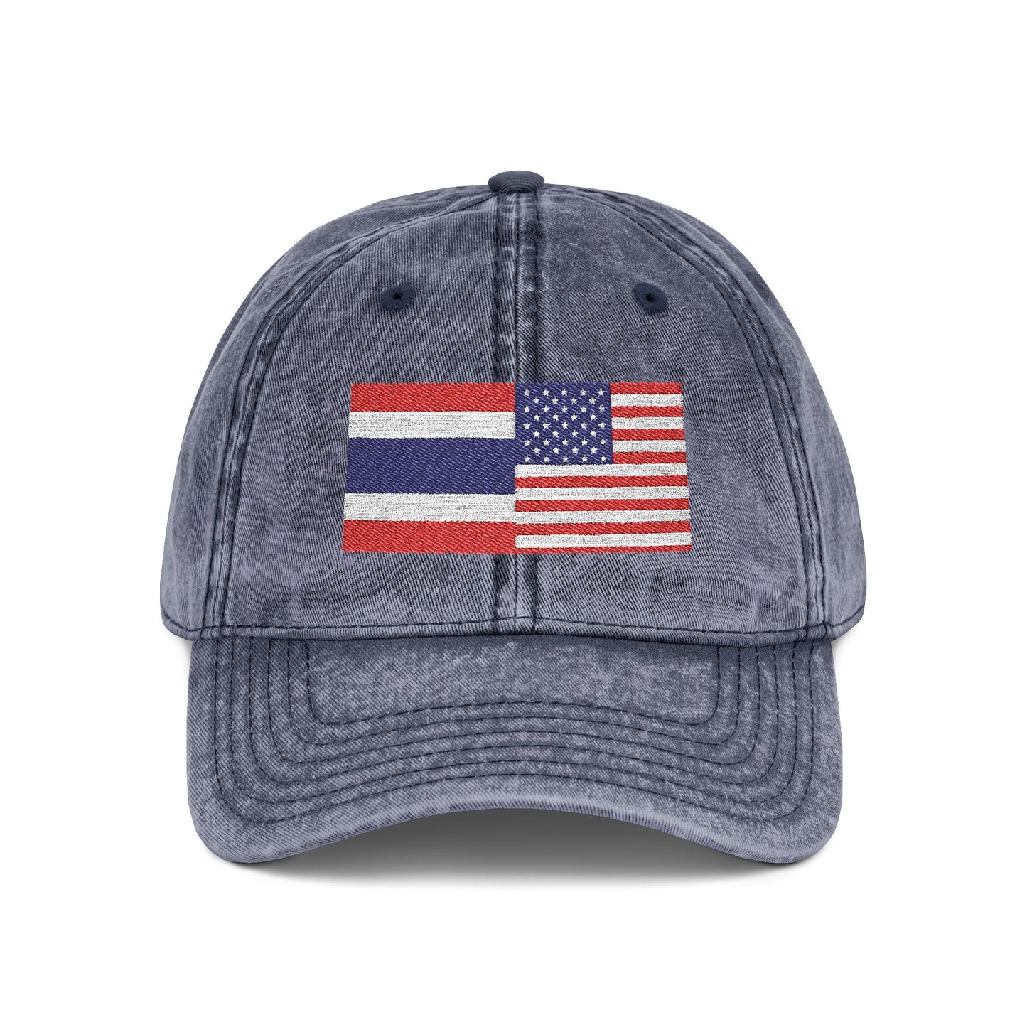 TH+US Flags Vintage Embroidered Baseball Cap