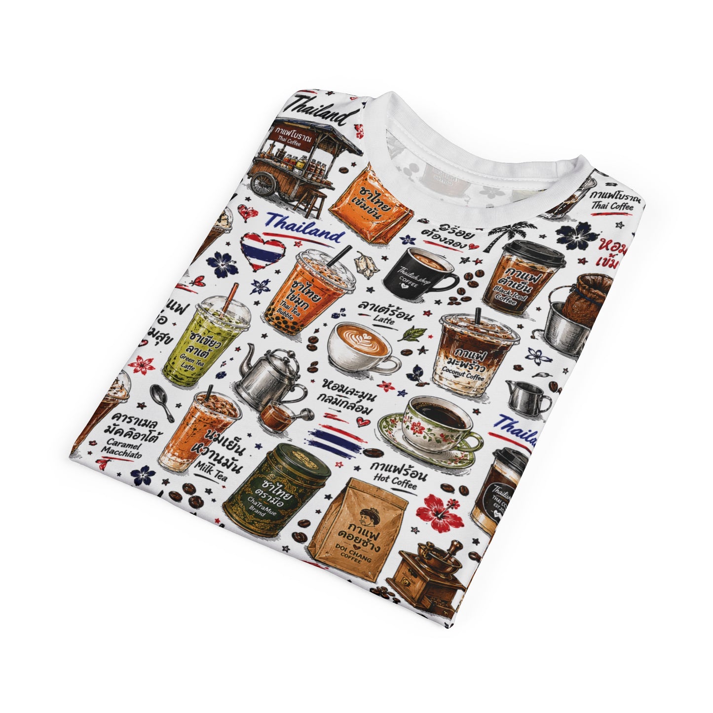 Thai Drinks Printed Unisex Cut & Sew Tee (AOP)
