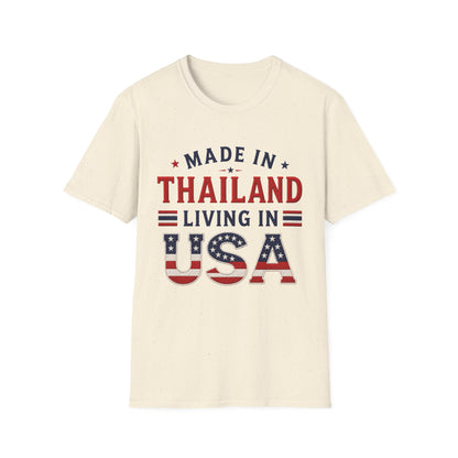 Made in Thailand, Living in USA Unisex Softstyle Tee