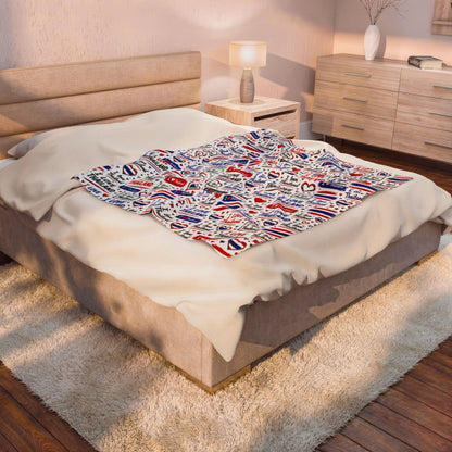 I Love Thailand Velveteen Plush Blanket