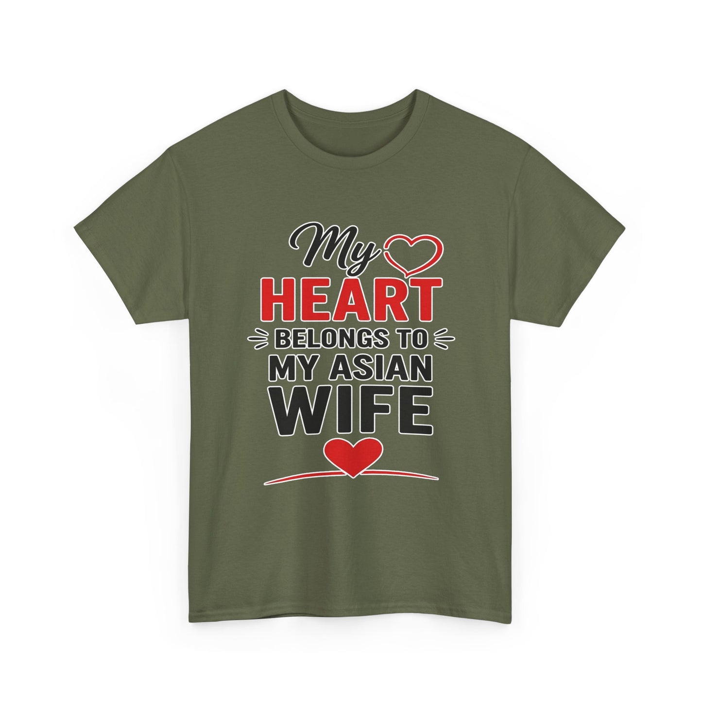 My Heart Belongs To My Asian Wife Heavy Cotton Tee