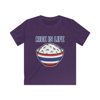 Rice is Life (Front) Kids Softstyle Tee