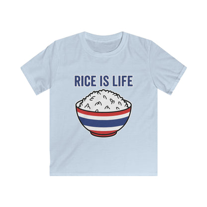 Rice is Life (Front) Kids Softstyle Tee