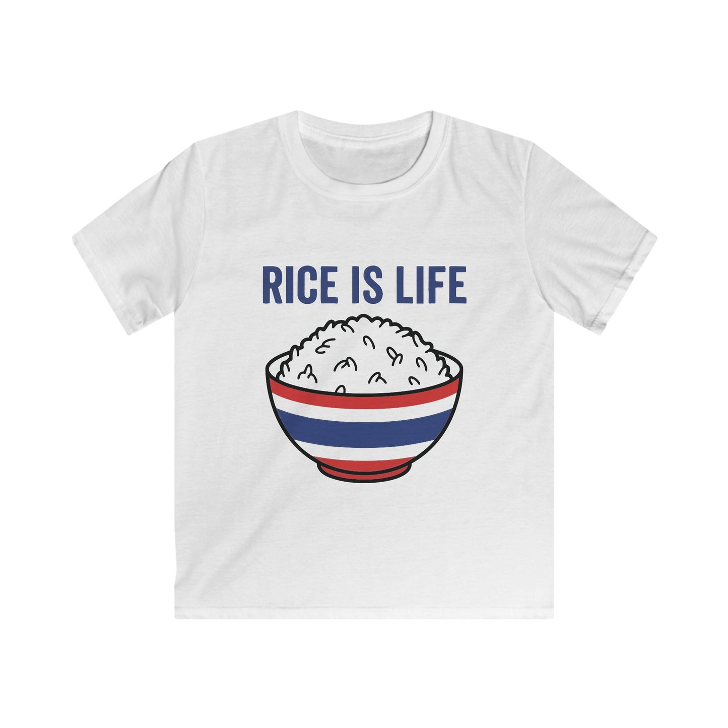 Rice is Life (Front) Kids Softstyle Tee