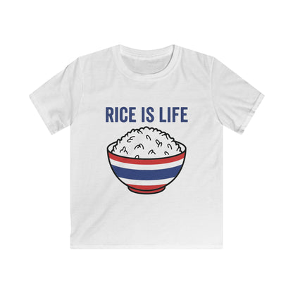 Rice is Life (Front) Kids Softstyle Tee