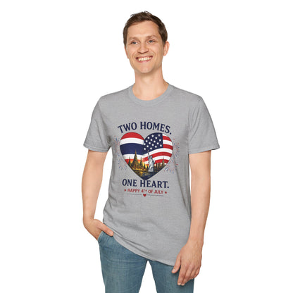 Two Homes One Heart 4th of July Tee
