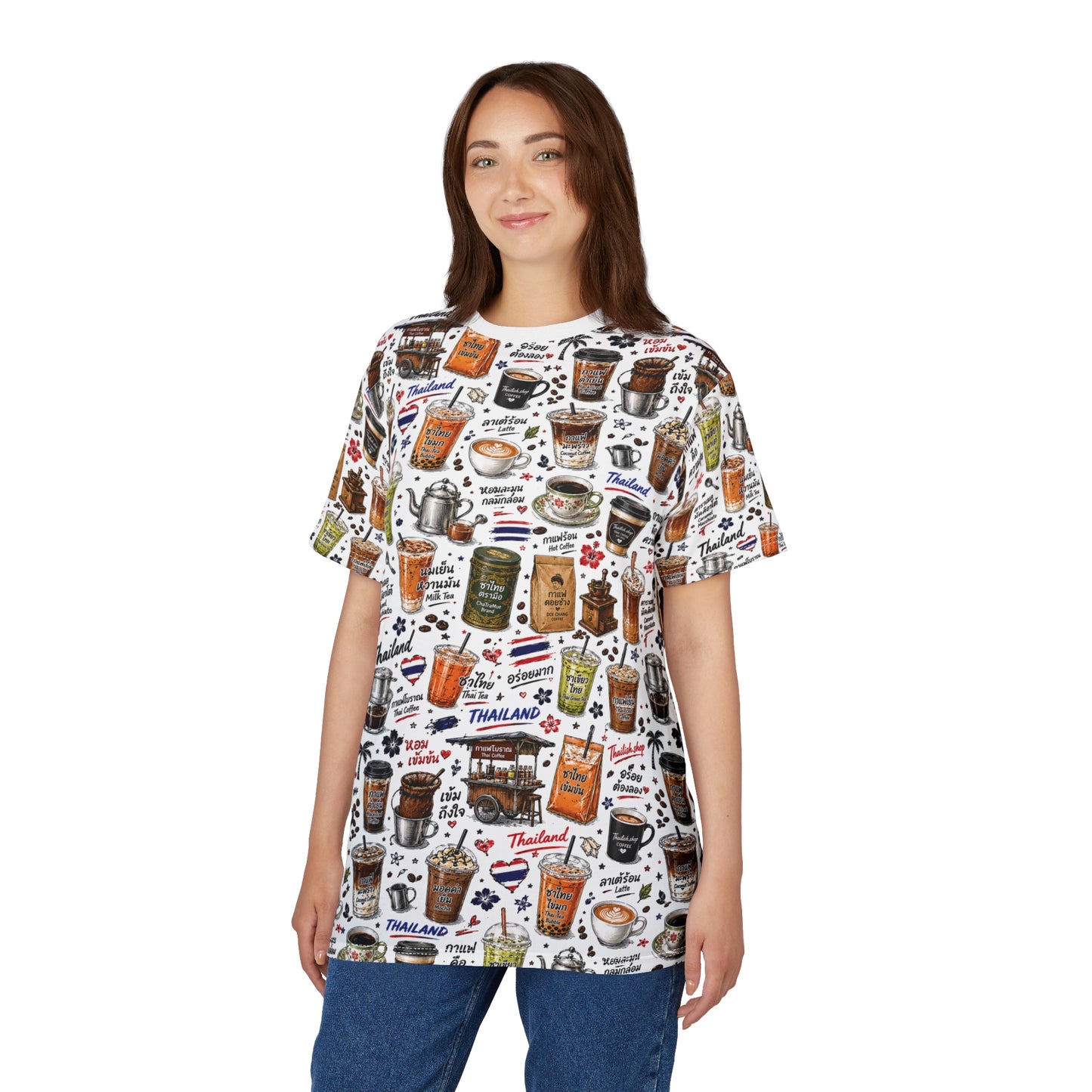 Thai Drinks Printed Unisex Cut & Sew Tee (AOP)