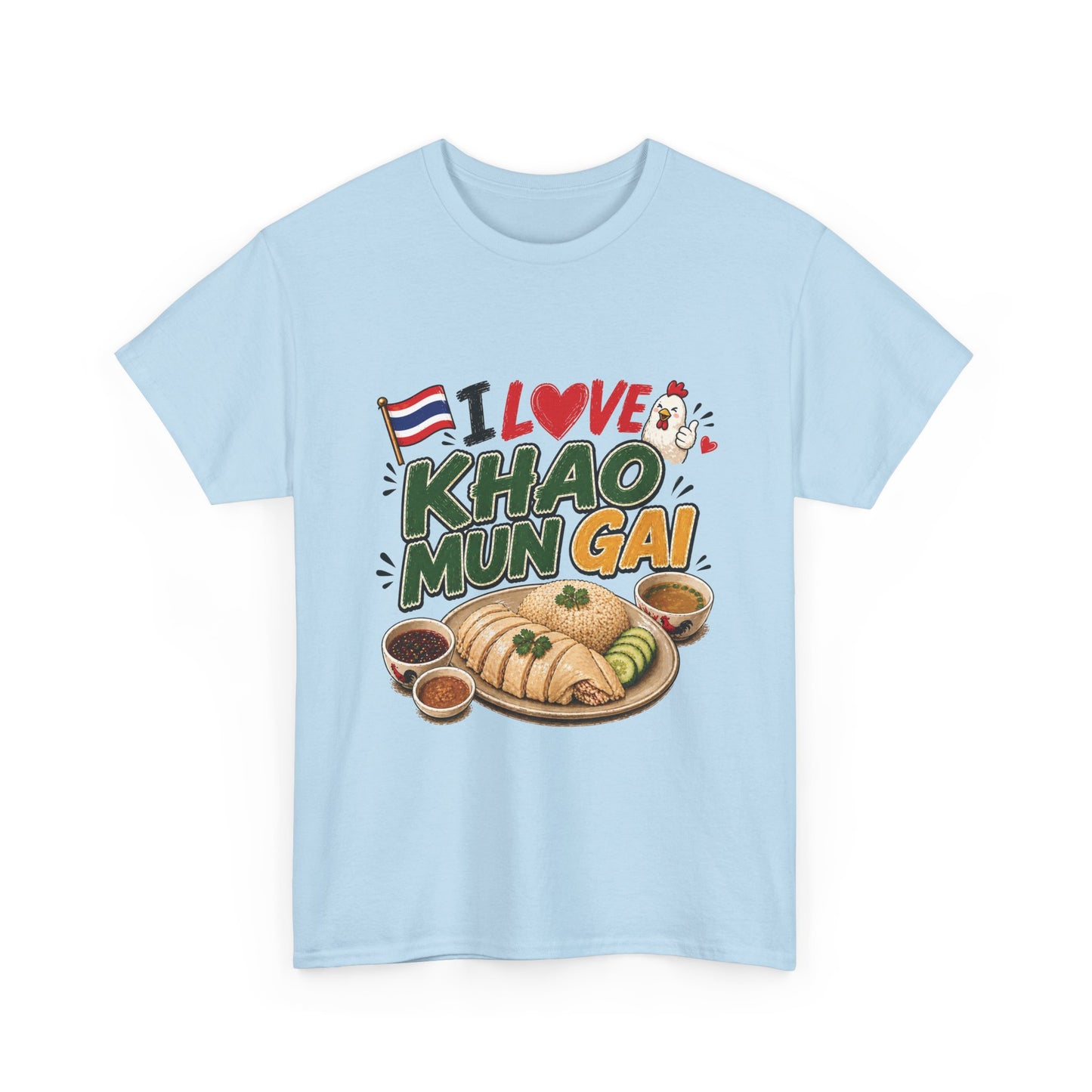 I Love Khao Mun Gai Unisex Heavy Cotton Tee