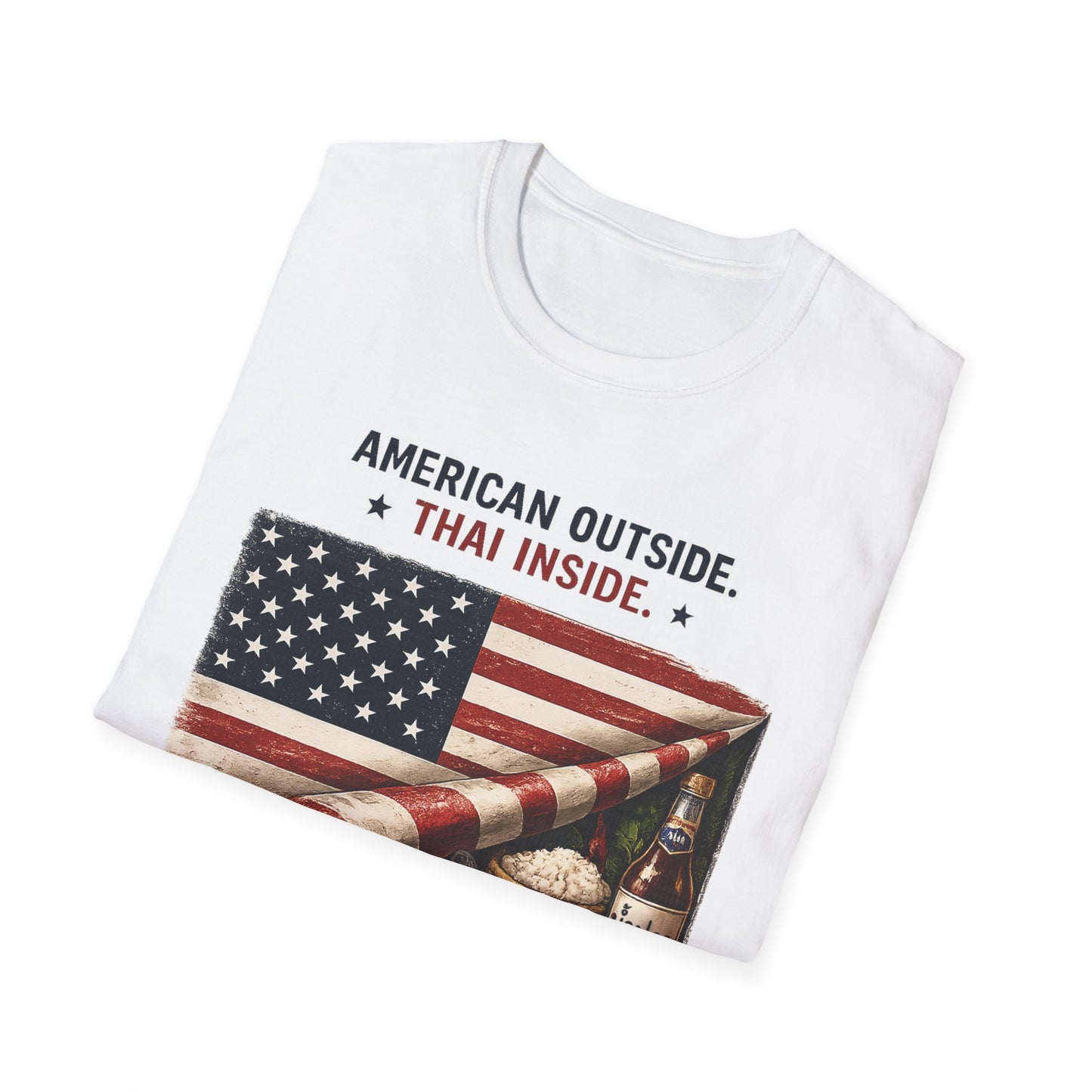 American Outside Thai Inside Unisex Softstyle Tee