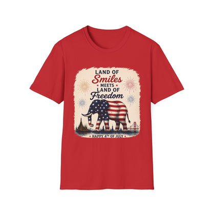 Land of Smiles Meets Land of Freedom 4th of July Unisex Tee