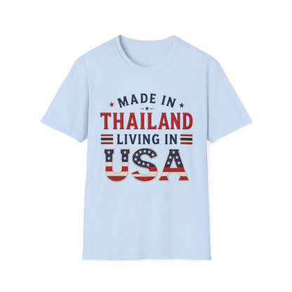 Made in Thailand, Living in USA Unisex Softstyle Tee
