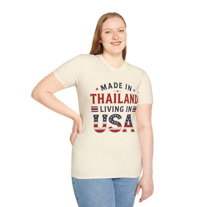 Made in Thailand, Living in USA Unisex Softstyle Tee
