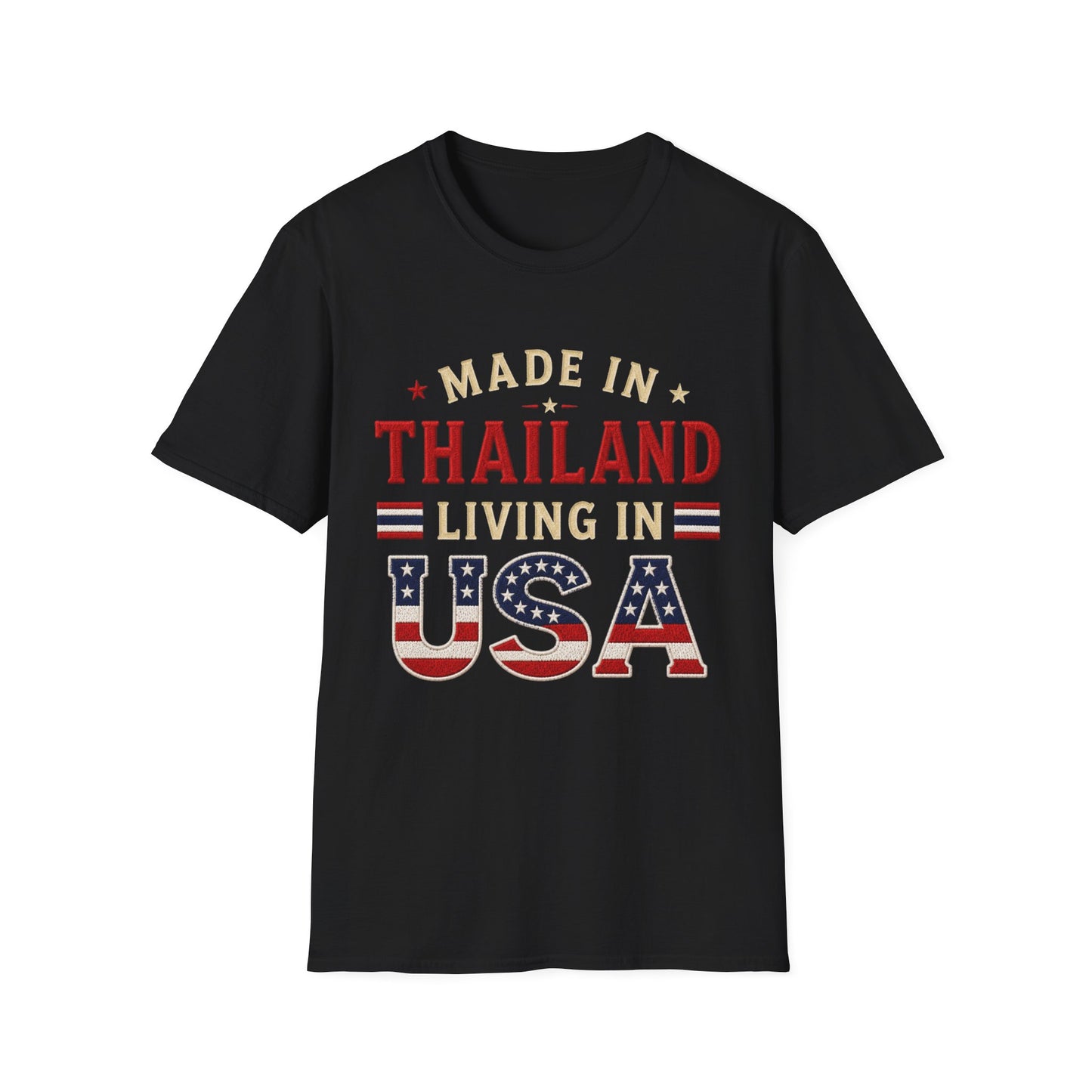 Made in Thailand, Living in USA Unisex Softstyle Tee