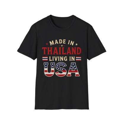 Made in Thailand, Living in USA Unisex Softstyle Tee