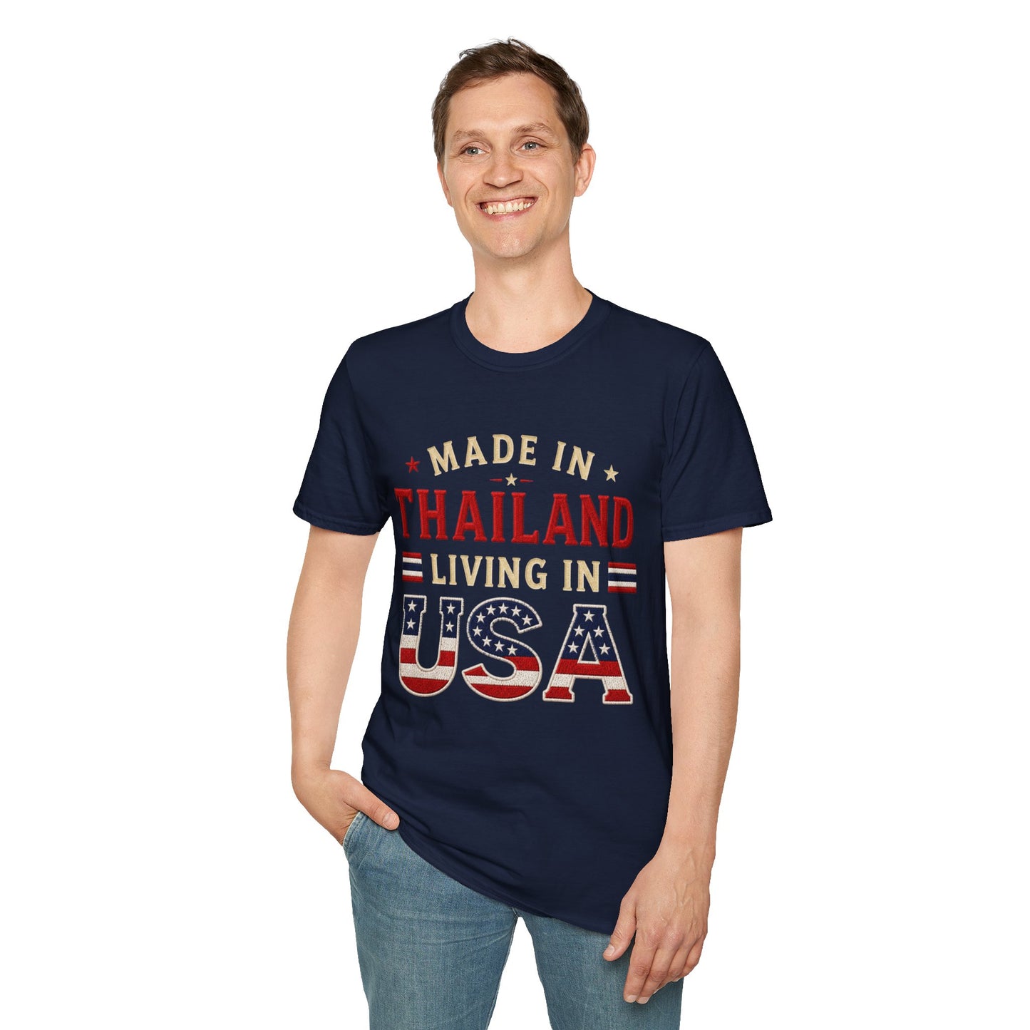 Made in Thailand, Living in USA Unisex Softstyle Tee