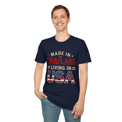 Made in Thailand, Living in USA Unisex Softstyle Tee