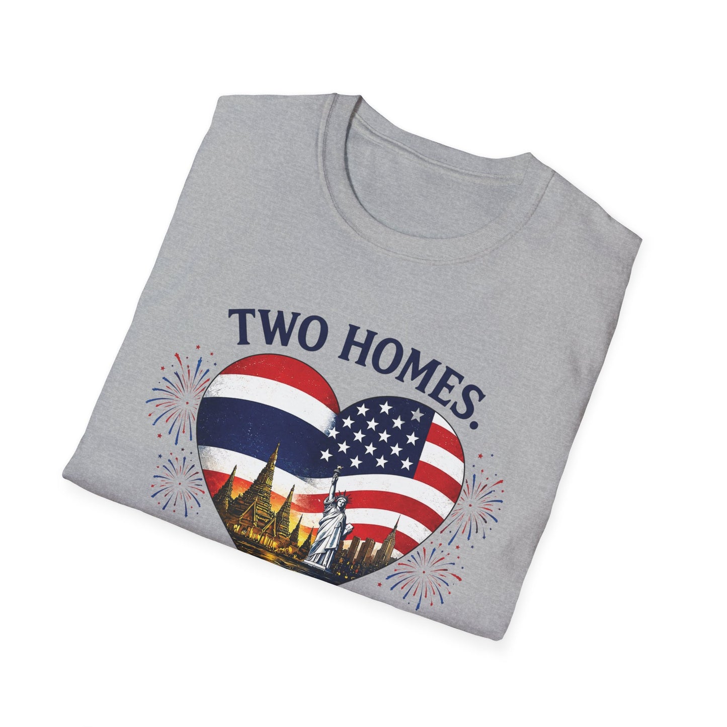 Two Homes One Heart 4th of July Tee