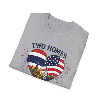 Two Homes One Heart 4th of July Tee