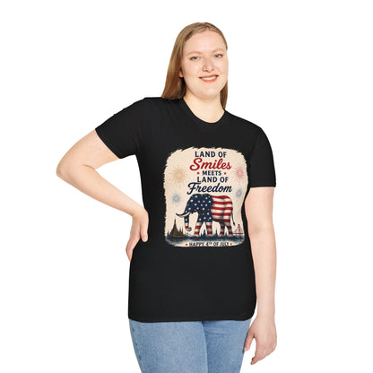 Land of Smiles Meets Land of Freedom 4th of July Unisex Tee