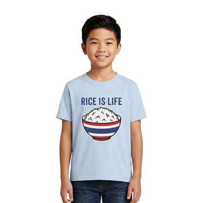 Rice is Life (Front) Kids Softstyle Tee