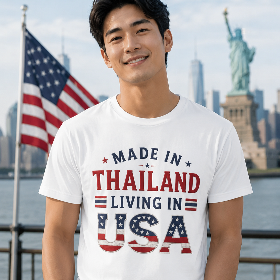 Made in Thailand, Living in USA Unisex Softstyle Tee
