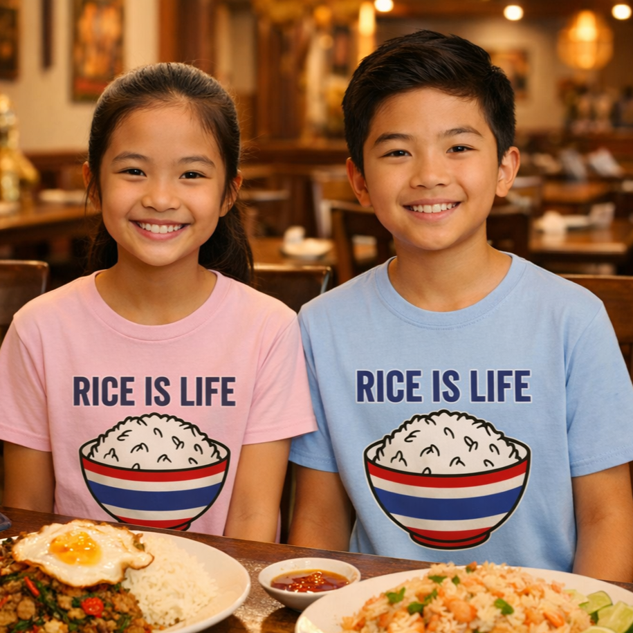 Rice is Life (Front) Kids Softstyle Tee