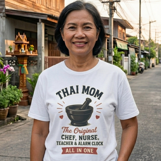 Thai Mom The Original Chef, Nurse, Teacher & Alarm Clock Tee