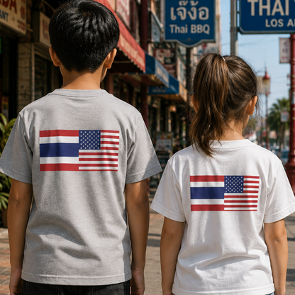 Thai-American Flags Kids Softstyle Tee