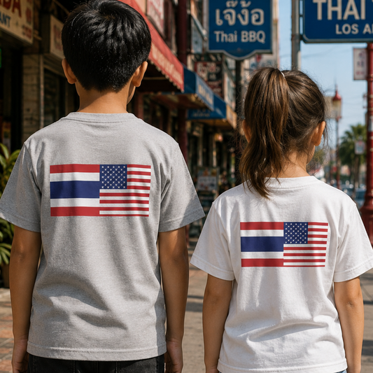 Thai-American Flags Kids Softstyle Tee