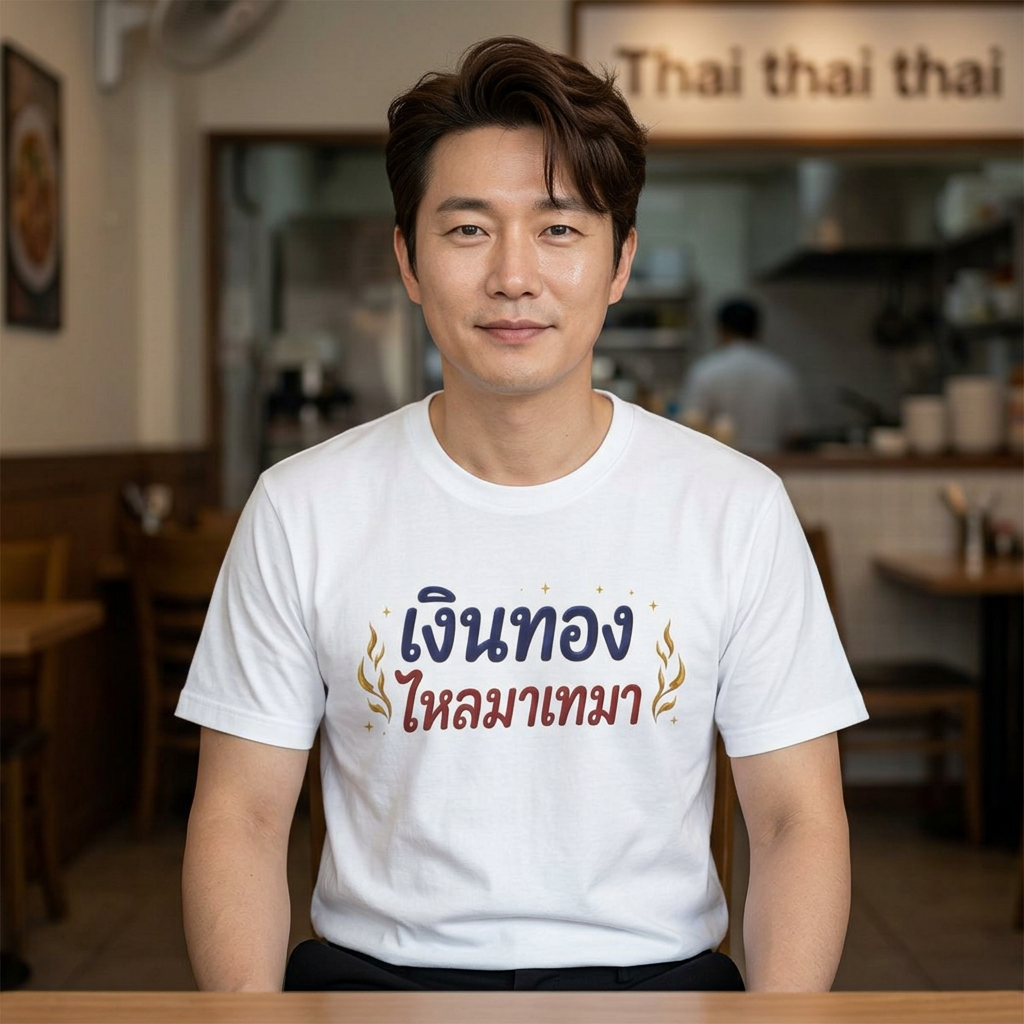เงินทองไหลมาเทมา Money and wealth flow in continuously. Unisex SoftStyle Tee