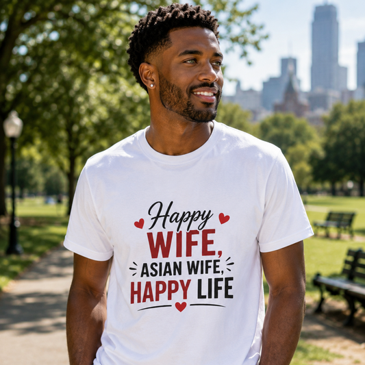 Happy Wife Asian Wife Happy Life Softstyle Tee