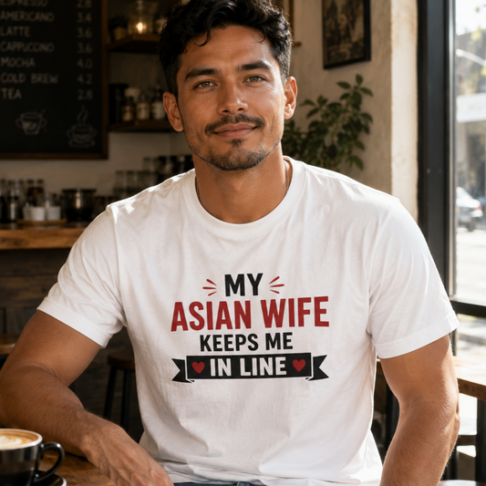 My Asian Wife Keeps Me In Line Softstyle T-Shirt