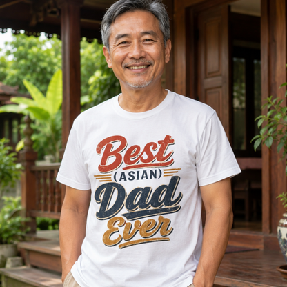 Best (Asian) Dad Ever Vintage Retro Dad Tee