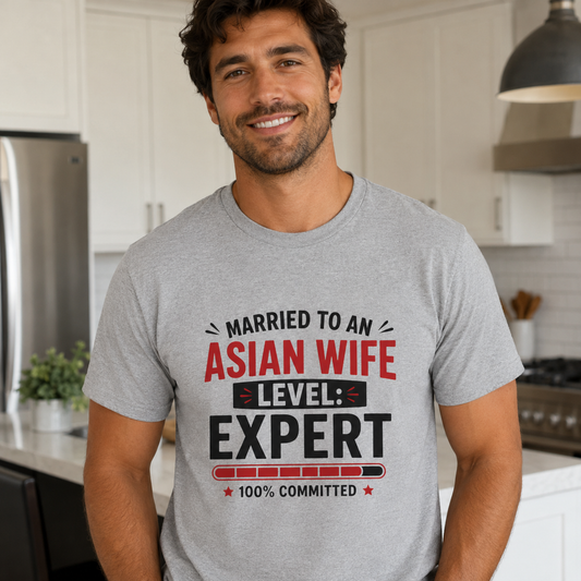 Married To Asian Wife Level: Expert 100% Committed Softstyle T-Shirt