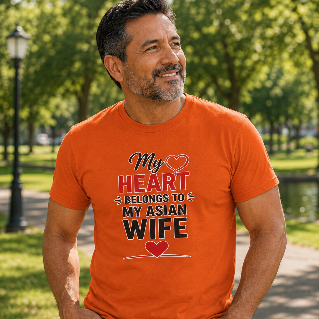 My Heart Belongs To My Asian Wife Heavy Cotton Tee