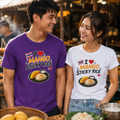 I Love Mango Sticky Rice Unisex Heavy Cotton Tee