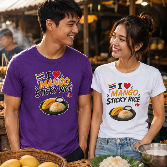 I Love Mango Sticky Rice Unisex Heavy Cotton Tee
