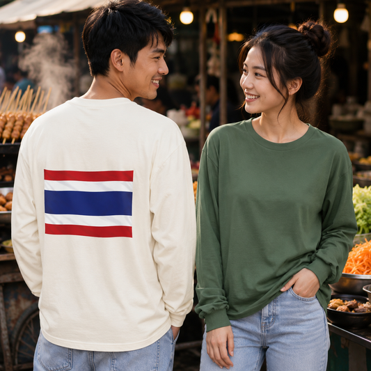 Thailand Flag (back only) Unisex Long Sleeve Tee