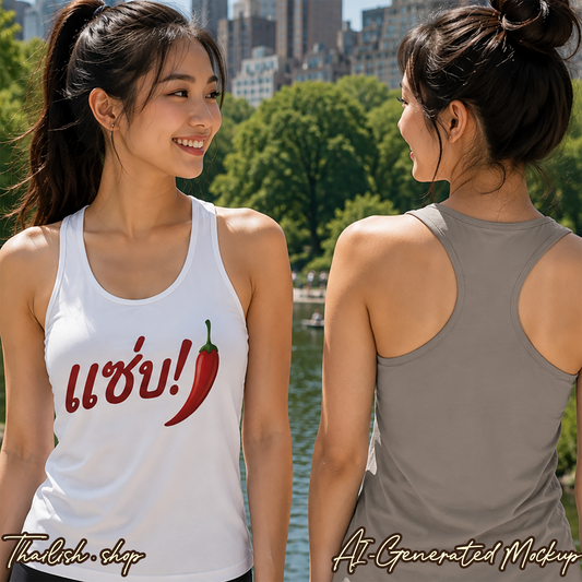 แซ่บ (Zap = Spicy) Women's Ideal Racerback Tank