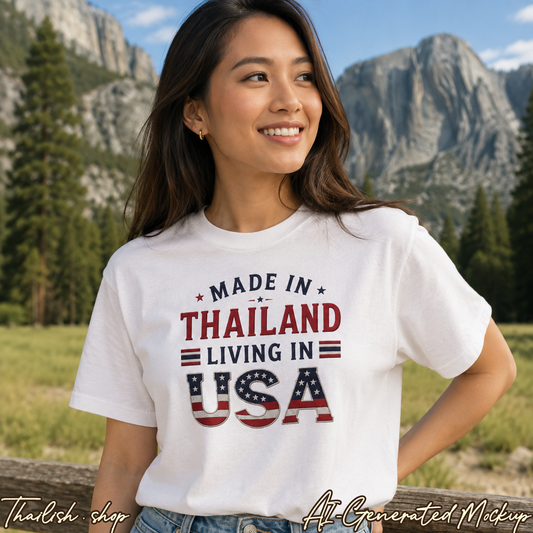 Made in Thailand Living in USA Women's Boxy Tee
