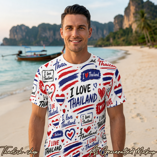 I Love Thailand Unisex Cut & Sew Tee (AOP)