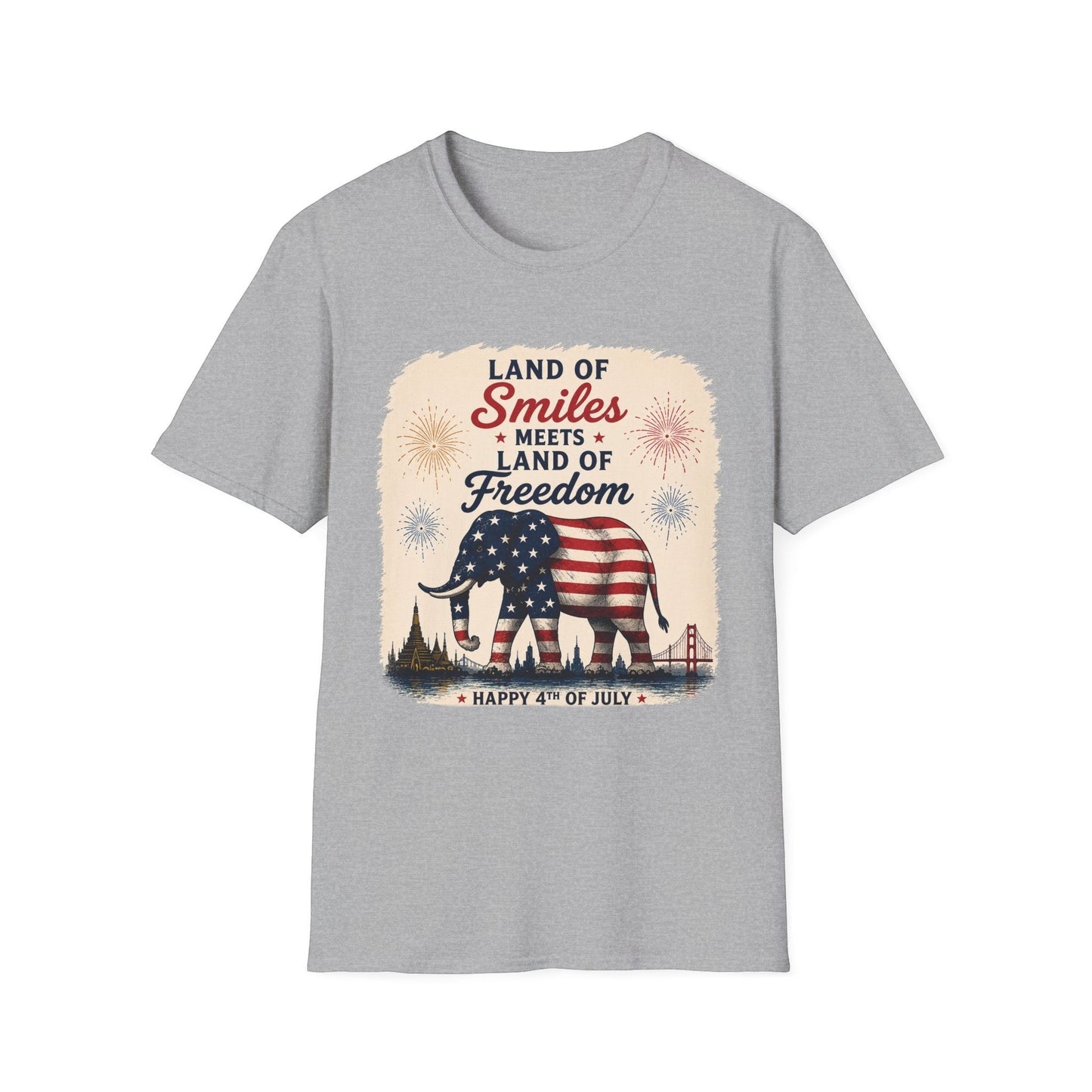 Land of Smiles Meets Land of Freedom 4th of July Unisex Tee