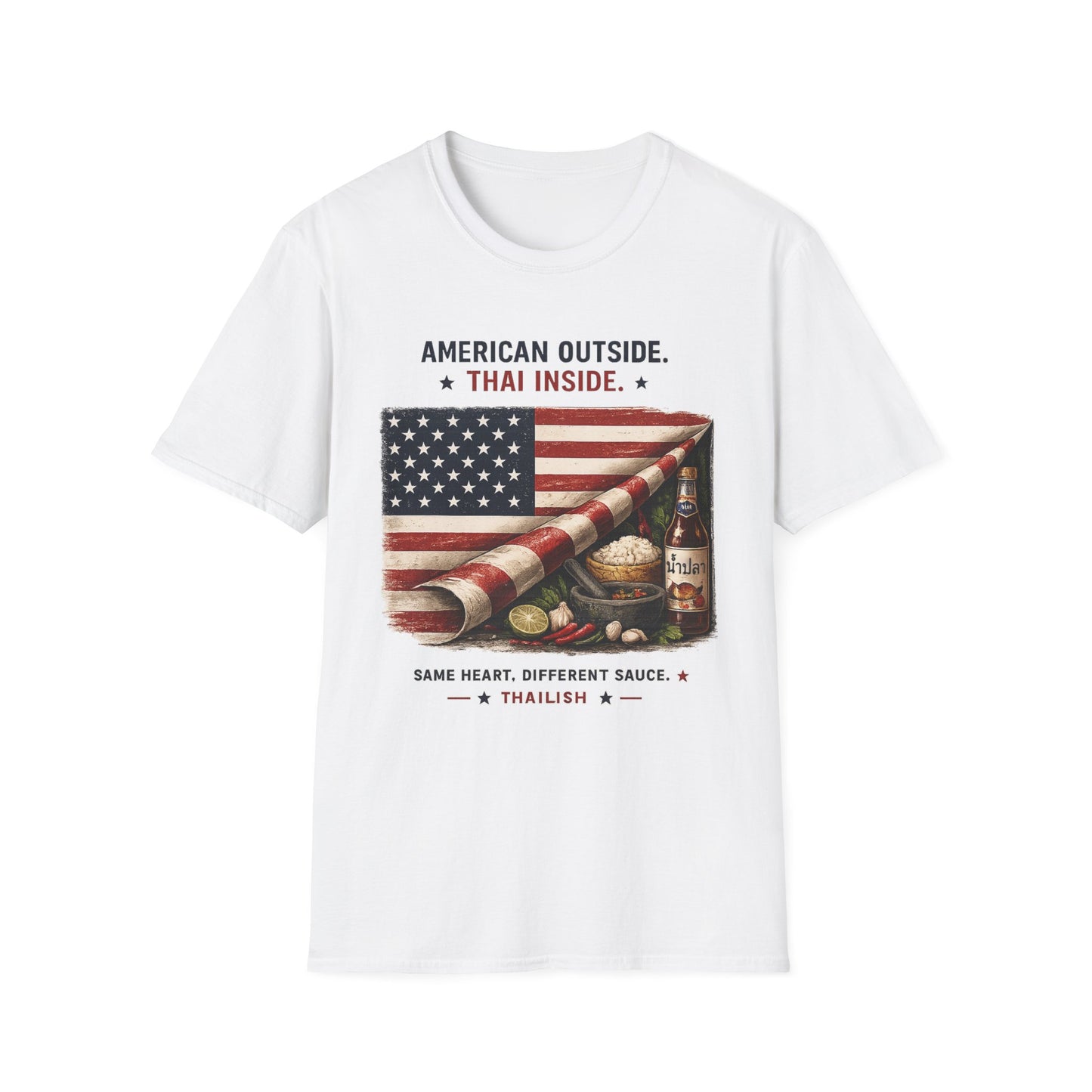 American Outside Thai Inside Unisex Softstyle Tee