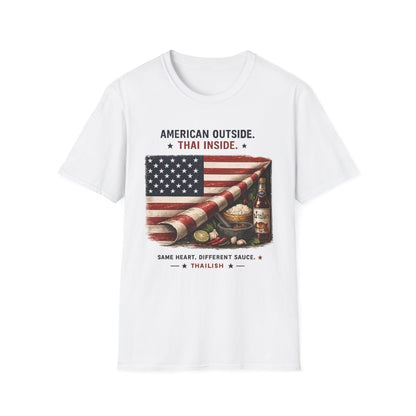 American Outside Thai Inside Unisex Softstyle Tee