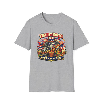 Thai by birth, American by BBQ Unisex Softstyle Tee