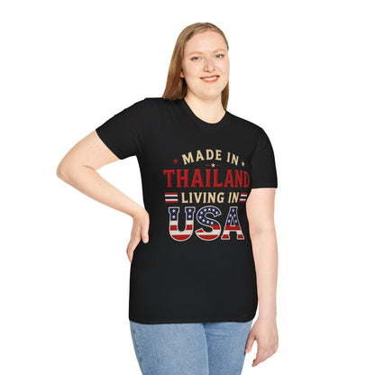 Made in Thailand, Living in USA Unisex Softstyle Tee